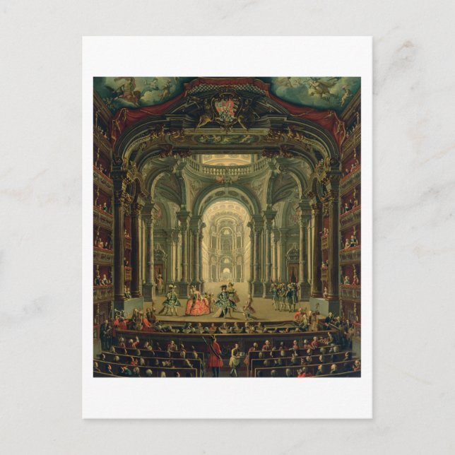 Postal El Teatro Reale en Turín (aceite sobre lienzo) (Anverso)