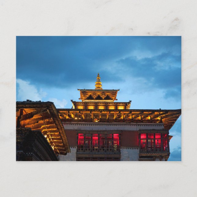 Postal El techo de Dzong budista (Anverso)