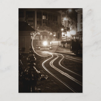 Postal El teleférico de San Francisco de noche