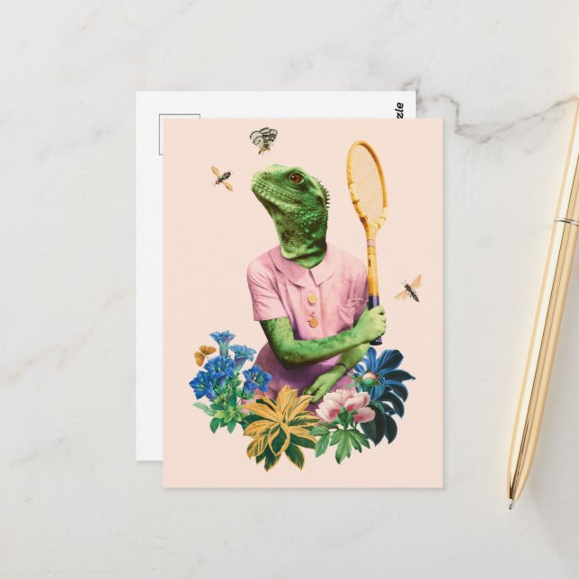 Postal El Tennis Lizard (Anverso/Reverso In Situ)