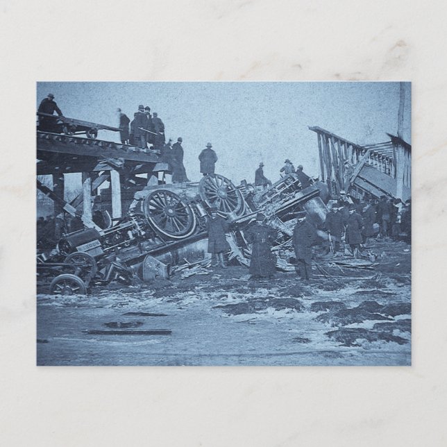 Postal El terrible accidente en el río Farmington 2 (Anverso)