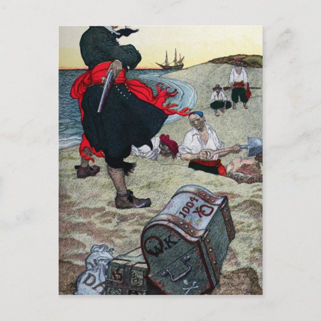 Postal El tesoro del pirata (Anverso)