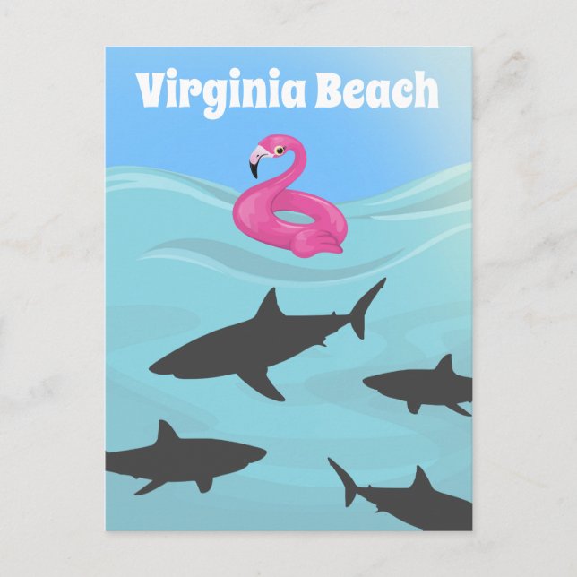 Postal El tiburón de Virginia Beach (Anverso)