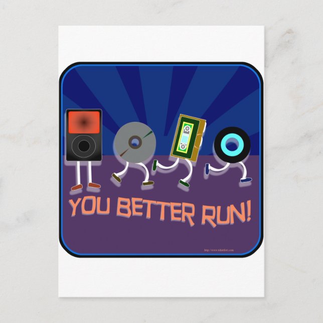 Postal ¡El tiempo corre! Estilo oscuro (Anverso)