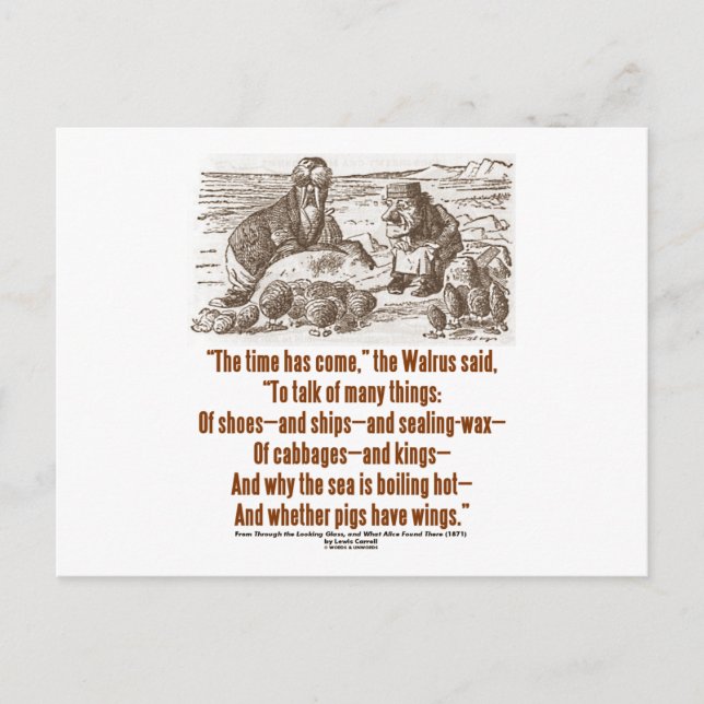 Postal El Tiempo De La Tierra De Las Maravillas Ha Llegad (Anverso)