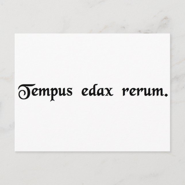 Postal El tiempo es el devoto de todas las cosas. (Anverso)