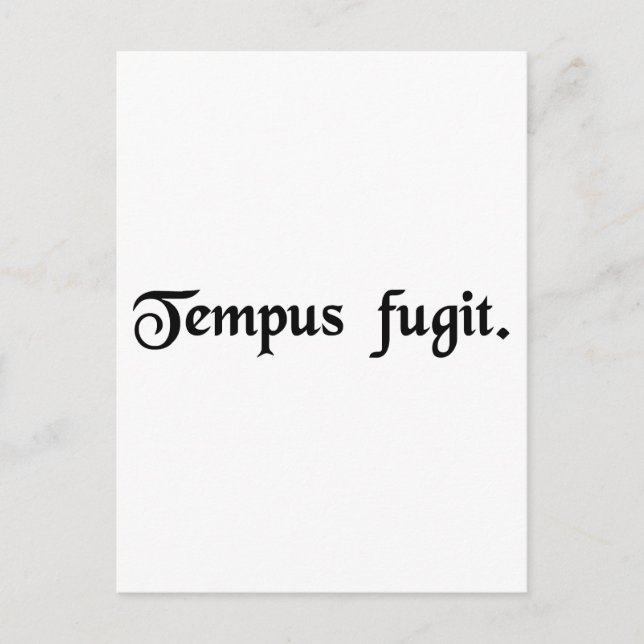 Postal El tiempo vuela. (Anverso)