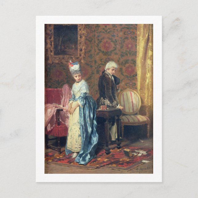 Postal El tiff de los amantes, 1872 (aceite en el panel) (Anverso)