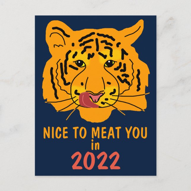 Postal El Tigre Divertido Es Agradable De Carne En 2022 (Anverso)