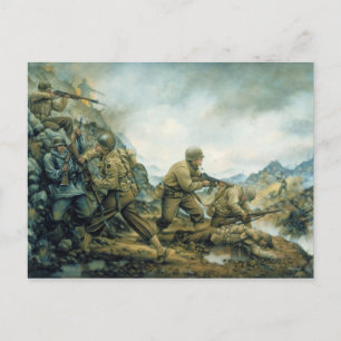 Postal El Toro Rojo en la línea invernal de Donna Neary