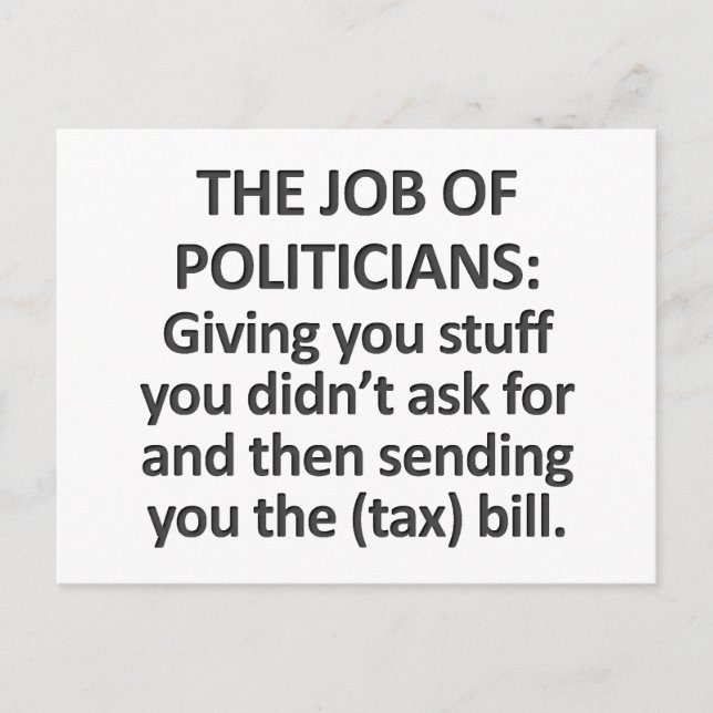 Postal El trabajo de los políticos (Anverso)