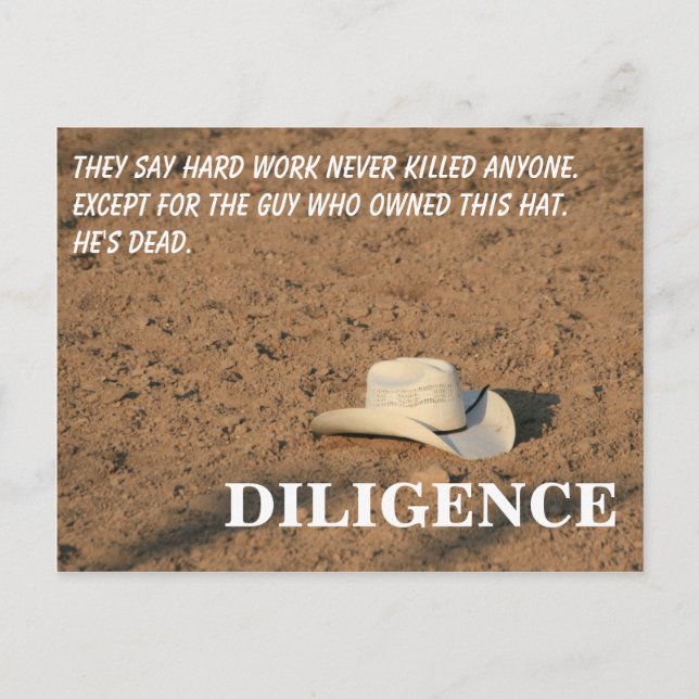 Postal El trabajo duro no te matará (lo prometo) (Anverso)