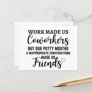 Postal El trabajo nos hizo compañeros, pero nuestras boca