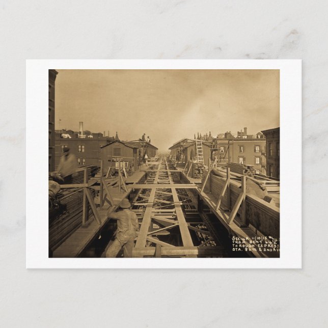 Postal El Track & Station Construcción Segunda Avenida y  (Anverso)