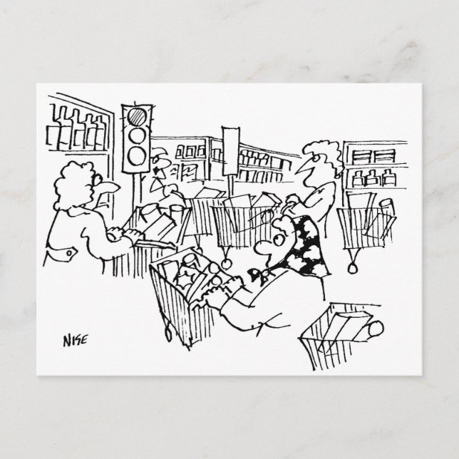 Postal El tráfico de supermercados se ilumina de manera d (Anverso)