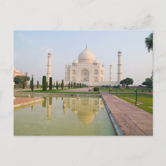 Postal El tranquilo Taj Mahal al amanecer uno de los (Anverso)