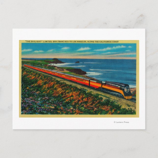 Postal El tren Daylight Limited en California (Anverso)