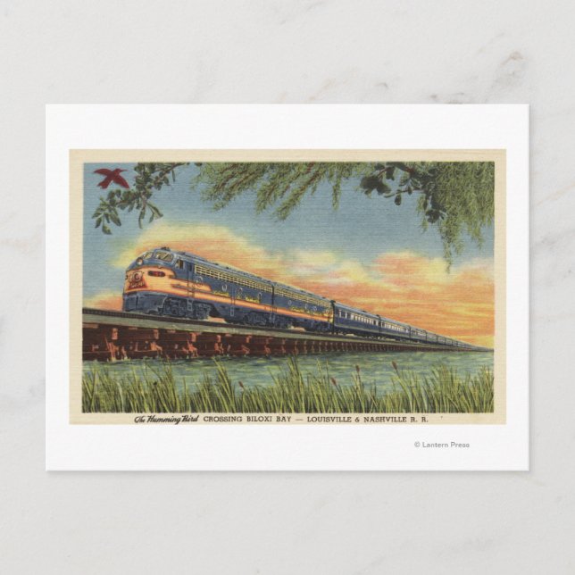 Postal El tren de las aves (Anverso)