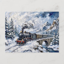 Postal El tren de vapor Alpine Express Arte de montaña in
