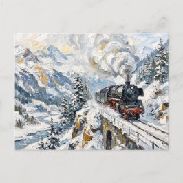 Postal El Tren de Vapor Alpine Express Montaña de Nieve
