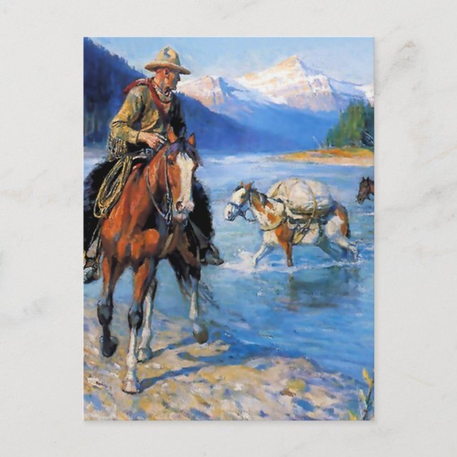 Postal "El tren del paquete" por Philip R Goodwin (Anverso)