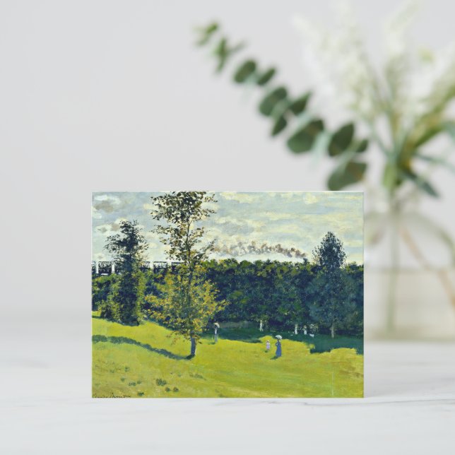 Postal El tren en el país (Anverso de pie)