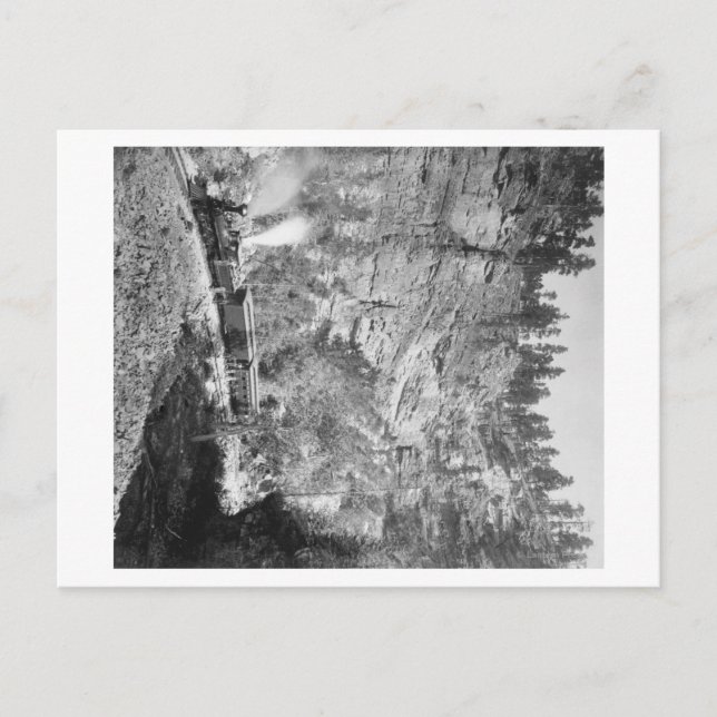 Postal El tren pasa por el Cañón Elk cerca (Anverso)
