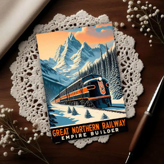 Postal El tren vintage Empire Builder