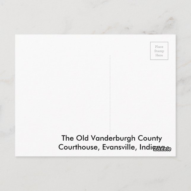 Postal El tribunal viejo del condado de Vanderburgh (Reverso)