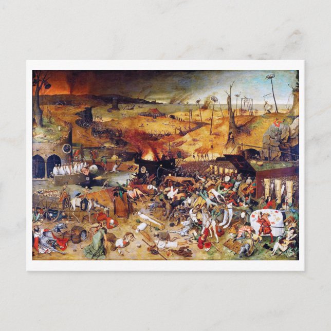 Postal El triunfo de la muerte, Pieter Bruegel (Anverso)