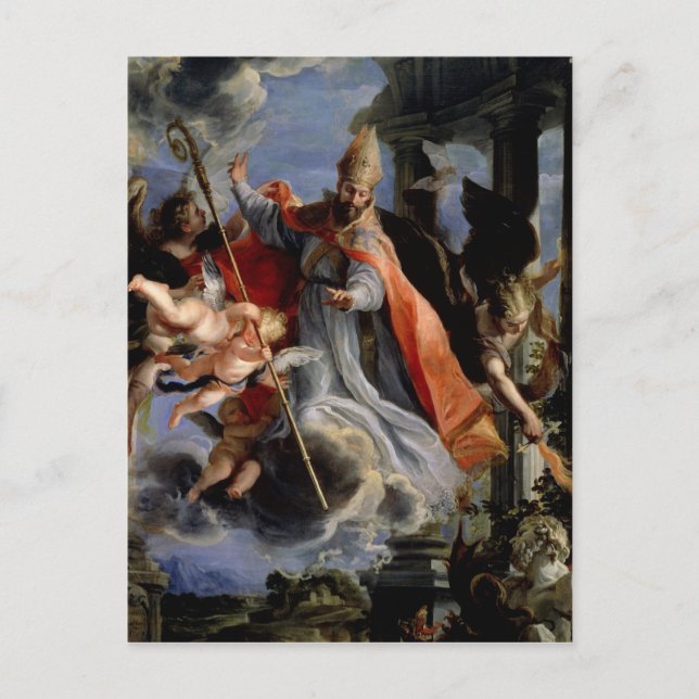 Postal El triunfo de San Agustín 1664 (Anverso)