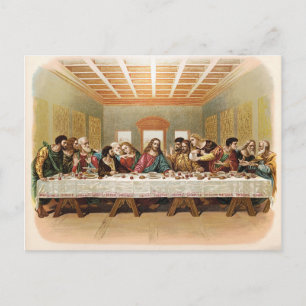 Postal El último arte vintage de la cena