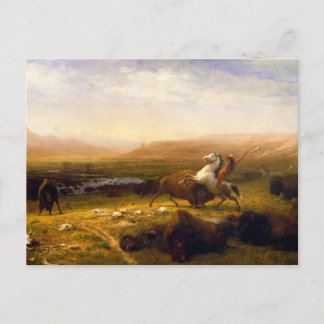 Postal El último del búfalo de Albert Bierstadt (1888)