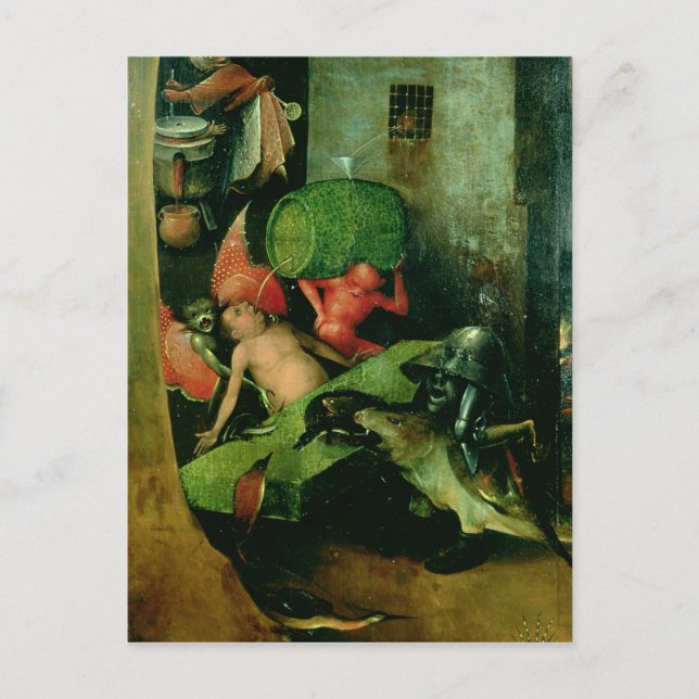 Postal El último fallo: detalle de la máscara (Anverso)