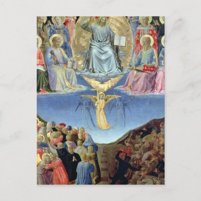 Postal El último fallo, panel central de un tríptico (Anverso)