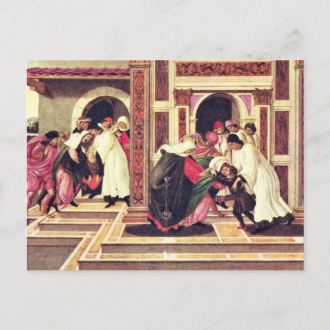 Postal El último milagro y la muerte de San Zenobio (Anverso)