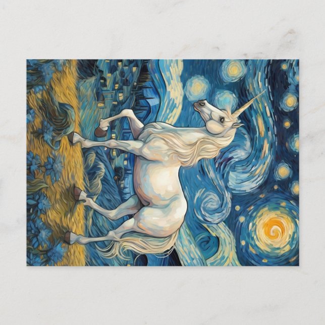 Postal El último unicornio (Anverso)