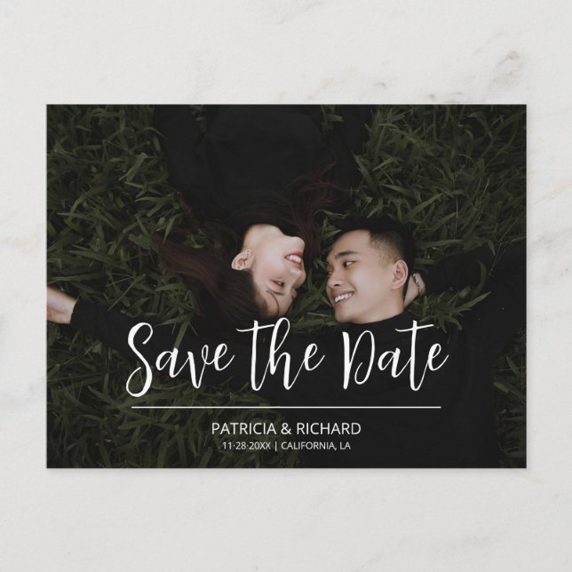 Postal El único guión simple Wedding Save The Date Photo (Anverso)