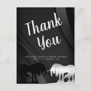 Postal El Unicornio Místico Gracias (remolino negro)