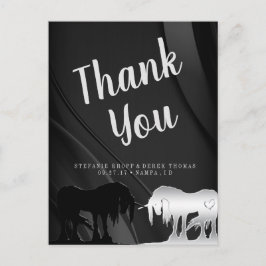 Postal El Unicornio Místico Gracias (remolino negro)