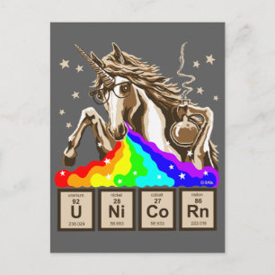 Postal El unicornio químico vomita arcoiris
