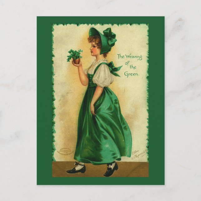 Postal El uso del arte verde del shamrock (Anverso)