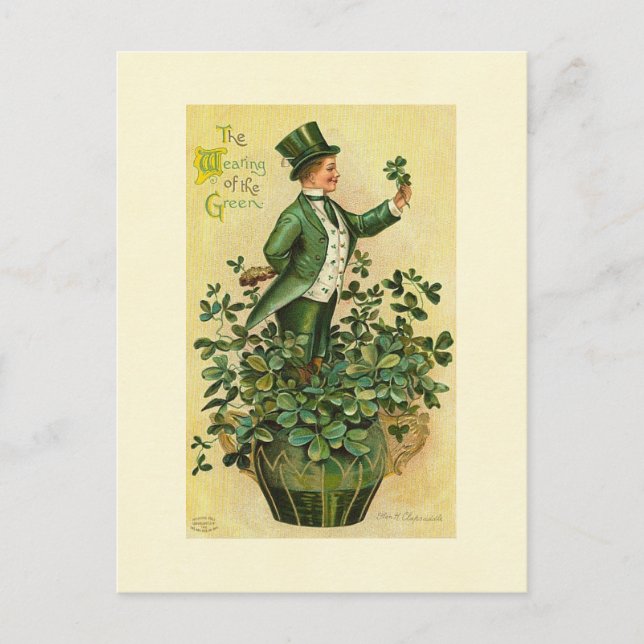 Postal El uso del verde de San Patricio (Anverso)