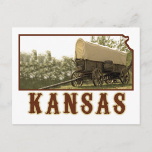 Postal El vagón cubierto de Kansas