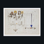 Postal El vagón de la virtud de Paul Klee<br><div class="desc">Esta imagen es "El vagón de la virtud (a la memoria del 5 de octubre de 1922) del artista expresivo abstracto suizo Paul Klee (1879-1940). Es un dibujo de transferencia de aceite y acuarela. Es nuestra serie Bella Artes número 54.</div>