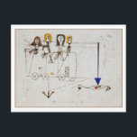 Postal El vagón de la virtud de Paul Klee<br><div class="desc">Esta imagen es "El vagón de la virtud (a la memoria del 5 de octubre de 1922) del artista expresivo abstracto suizo Paul Klee (1879-1940). Es un dibujo de transferencia de aceite y acuarela. Es nuestra serie Bella Artes número 54.</div>