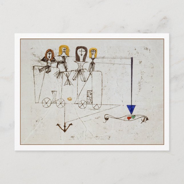 Postal El vagón de la virtud de Paul Klee (Anverso)