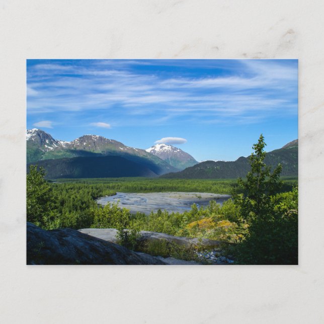 Postal El valle del glaciar de la salida de Alaska (Anverso)