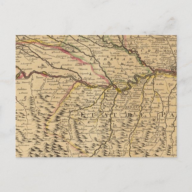 Postal El valle del río Po de Italia (Anverso)