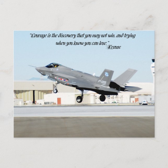 Postal "El valor es el descubrimiento que no puedes ganar (Anverso)